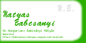 matyas babcsanyi business card