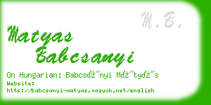 matyas babcsanyi business card